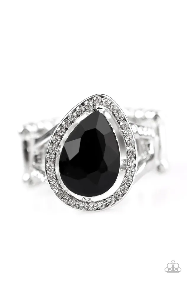 Paparazzi Ring Grammy Grandeur Black Paparazzi Jewelry Rings