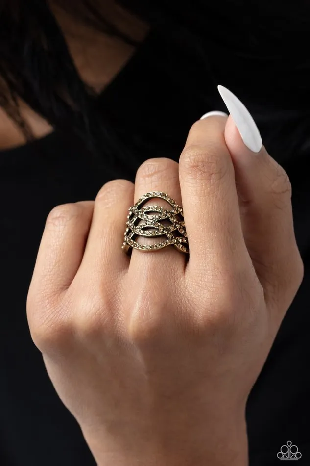 Paparazzi Ring Interlocked Impression Brass Paparazzi Jewelry Rings