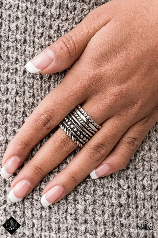 Paparazzi Ring Stacked Odds Silver Paparazzi Jewelry Rings
