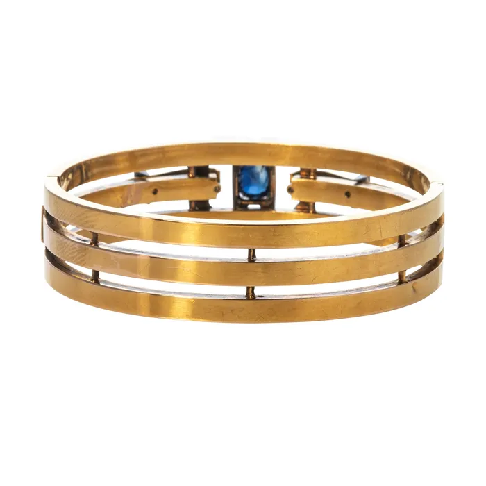 PreStyled Sets Croghans Victorian 148ct Sapphire Diamond Silver 18K Gold French Bangle
