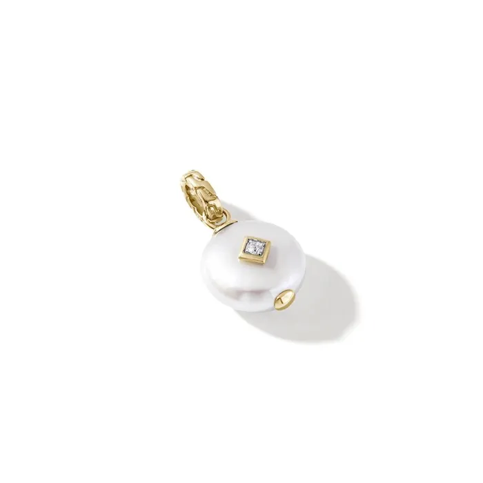 PreStyled Sets John Hardy Classic Chain 18K Gold Diamond Pave with 1314mm White Coin Cultured Fresh Water Pearl John Hardy PreStyled Sets John Hardy Classic Chain 18K Gold Diamond Pave with 1314mm White Coin Cultured Fresh Water Pearl John Hardy