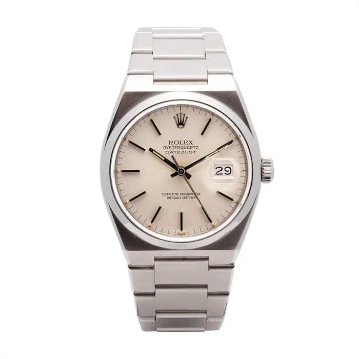 Preowned Rolex Bracelets Rolex Oysterquartz Datejust Silver Dial Stainless Steel 36mm Preowned