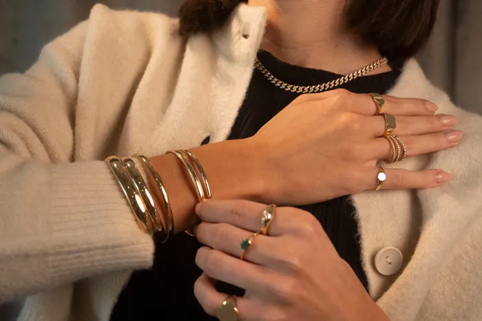 RG PreStyled Sets Gold Filled Goddess Bangle 5mm