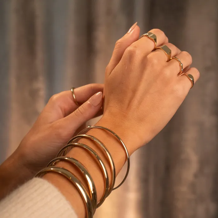 RG PreStyled Sets Gold Filled Goddess Bangle 5mm