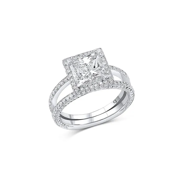 Rings CJ Charles Jewelers Rivire Platinum 219ct Princess Cut Diamond Split Shank Ring GIA Certified Rings CJ Charles Jewelers Rivire Platinum 219ct Princess Cut Diamond Split Shank Ring GIA Certified