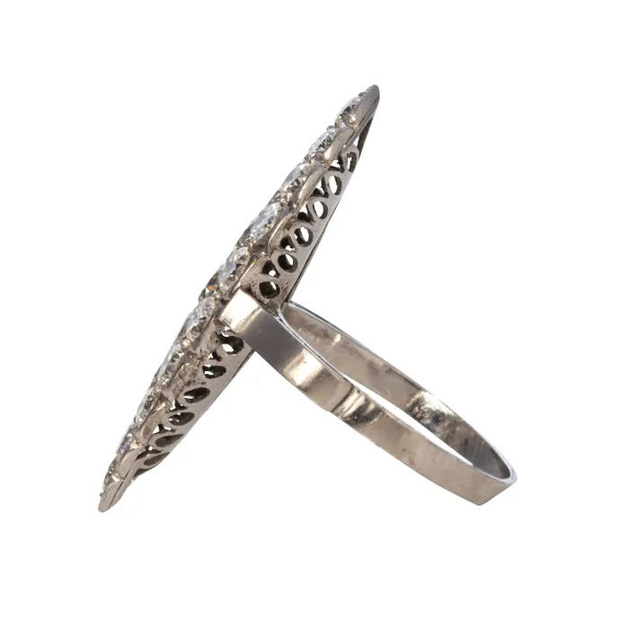 Rings Croghans Art Deco 375ctw Diamond Navette Cluster Platinum Ring