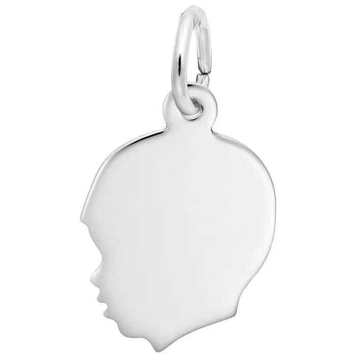 Rings Croghans Sterling Silver Young Boys Head Silhouette Charm
