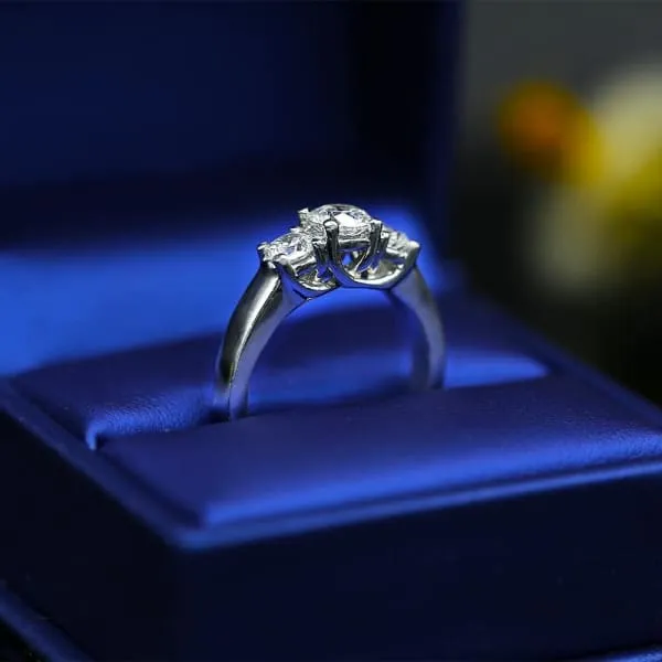 Rings Diamond Source NYC 3 Stone Ring Set in Platinum 140ct tw Round Brilliant Natural Diamonds