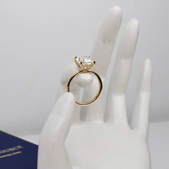 Rings Diamond Source NYC Diamond Engagement Ring Set in 14K Yellow Gold 350ct tw Cushion Cut Round Brilliant Lab Grown Diamonds