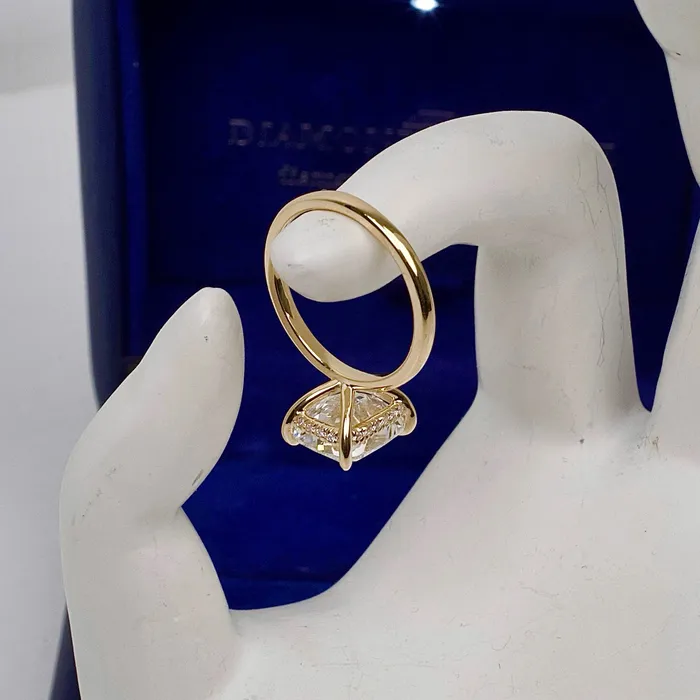Rings Diamond Source NYC Diamond Engagement Ring Set in 14K Yellow Gold 350ct tw Cushion Cut Round Brilliant Lab Grown Diamonds