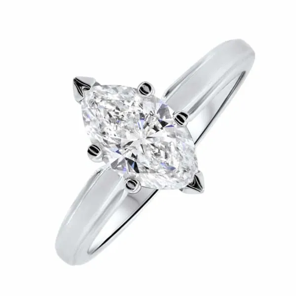 Rings Diamond Source NYC Diamond Solitaire Engagement Ring Set in 14K White Gold 118ct tw Marquise Cut Natural Diamond