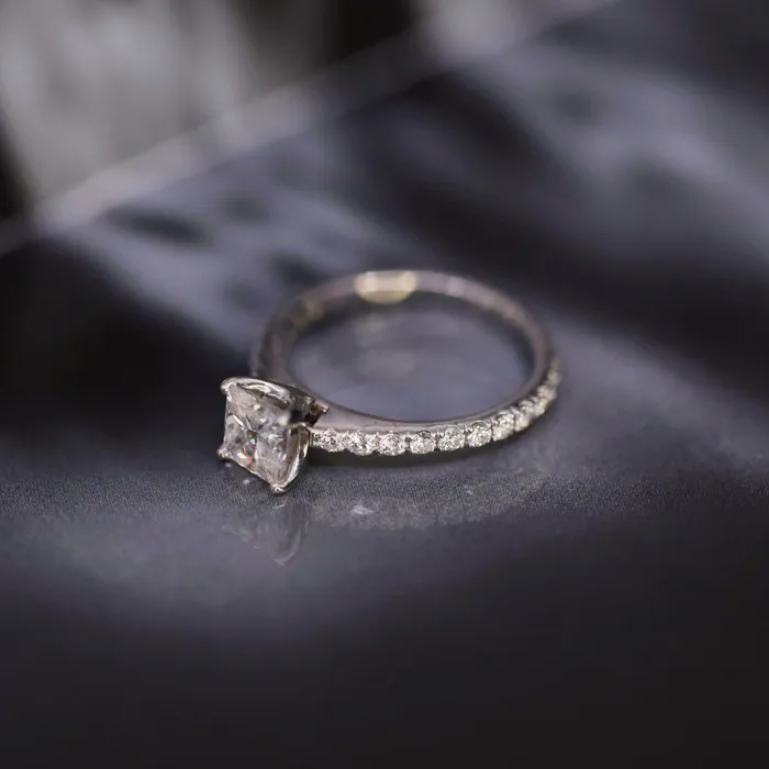 Rings Diamond Source NYC Stunning Platinum Engagement Ring Princess cut 201ct TDW