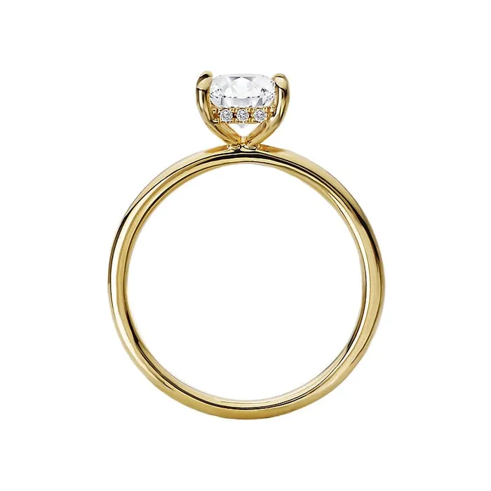 Rings Engagement Collections 14K Yellow Gold Diamond Semimount Ring with Hidden Princess Halo Rings Engagement Collections 14K Yellow Gold Diamond Semimount Ring with Hidden Princess Halo
