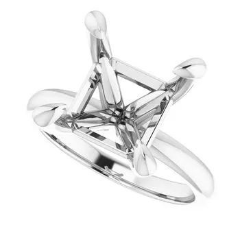 Rings Engagement Collections Platinum Solitaire Ring for Asscher