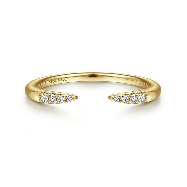 Rings Gabriel Co 14K Yellow Gold Open Diamond Band