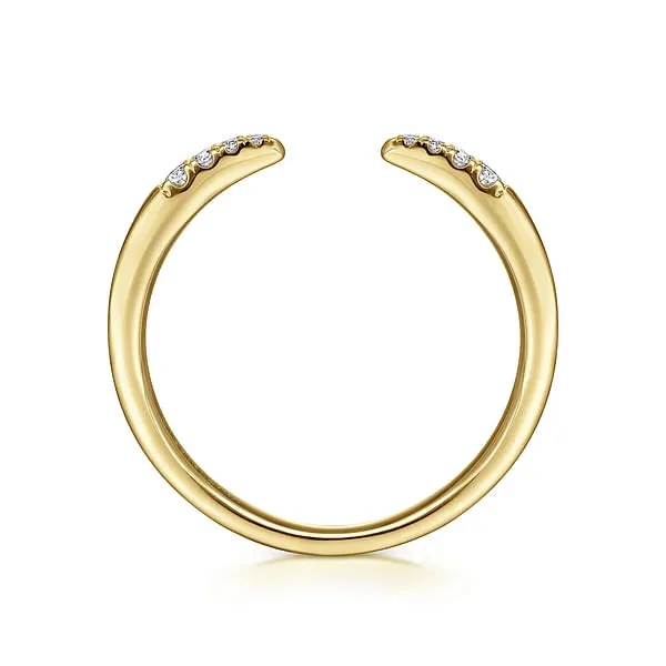 Rings Gabriel Co 14K Yellow Gold Open Diamond Band