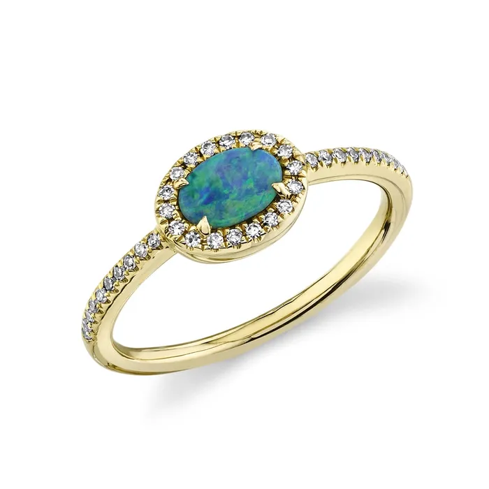 Rings Meierotto Jewelers 14K Yellow Gold Diamond Opal Ring
