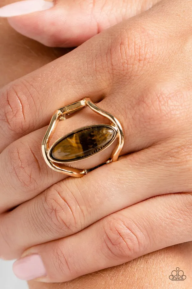 Rings Paparazzi Jewelry Paparazzi Ring Spartan Stone Brown