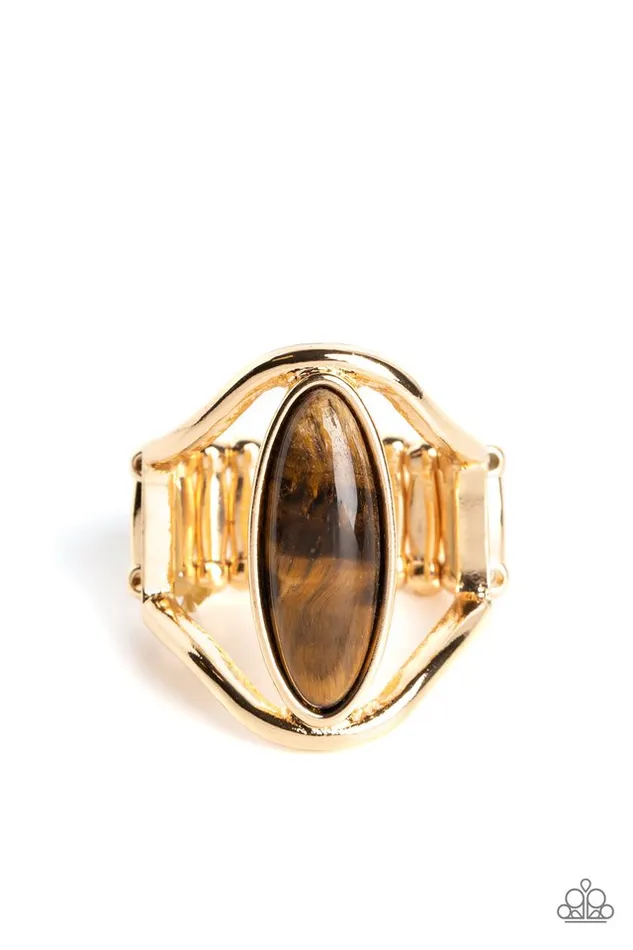 Rings Paparazzi Jewelry Paparazzi Ring Spartan Stone Brown