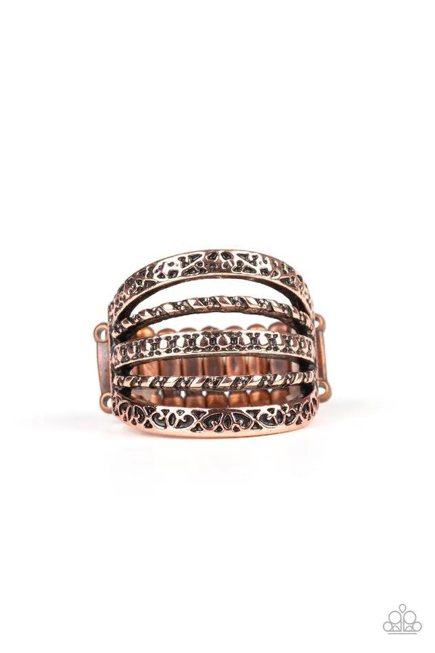 Rings Paparazzi Jewelry Paparazzi Ring Textile Bliss Copper