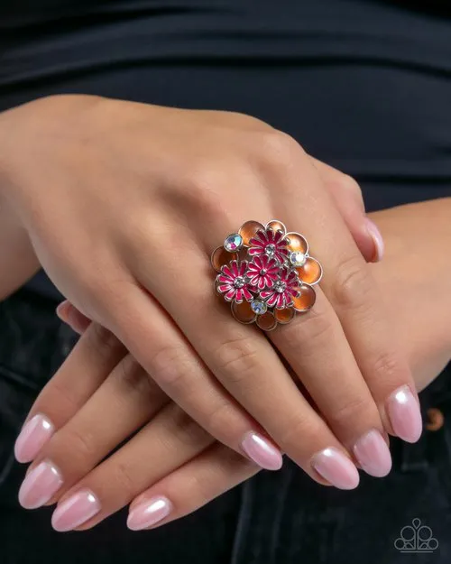Rings Paparazzi Ring Boisterous Bouquet Orange Paparazzi Jewelry