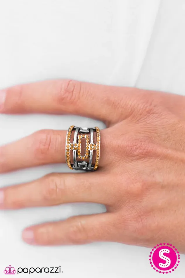 Rings Paparazzi Ring Mayan Mazes Yellow Paparazzi Jewelry