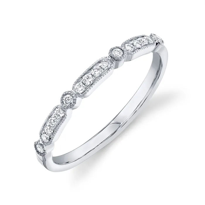 Rings Wedding Bands 14K White Gold Fancy Diamond Band