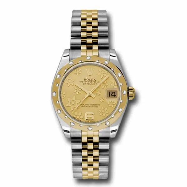 Rolex Bracelets Rolex Datejust 31mm Ref 178343 chfj Champagne Floral Dial Diamond Bezel Two Tone Stainless Steel 18K Yellow Gold Jubilee Bracelet Womens Watch Rolex Bracelets Rolex Datejust 31mm Ref 178343 chfj Champagne Floral Dial Diamond Bezel Two Tone Stainless Steel 18K Yellow Gold Jubilee Bracelet Womens Watch