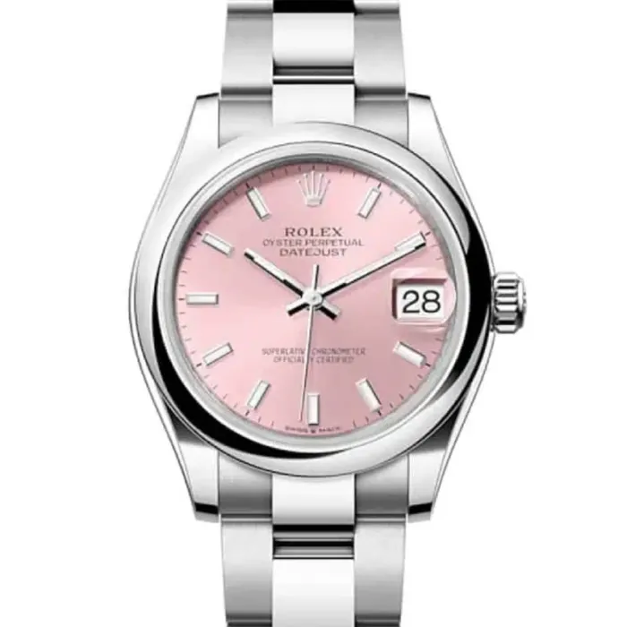 Rolex Bracelets Rolex Datejust 31mm Ref 2782400007 Pink Stick Dial Stainless Steel Oyster Bracelet Womens Watch