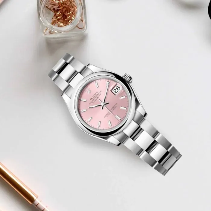 Rolex Bracelets Rolex Datejust 31mm Ref 2782400007 Pink Stick Dial Stainless Steel Oyster Bracelet Womens Watch