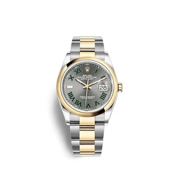 Rolex Bracelets Rolex Datejust 36mm Ref 1262030036 Slate Grey Wimbledon Roman Dial Two Tone Stainless Steel 18K Yellow Gold Oyster Bracelet Watch Rolex Bracelets Rolex Datejust 36mm Ref 1262030036 Slate Grey Wimbledon Roman Dial Two Tone Stainless Steel 18K Yellow Gold Oyster Bracelet Watch
