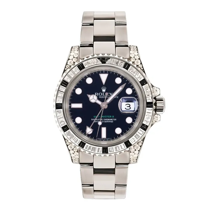 Rolex Bracelets Rolex GMTMaster II 40mm Ref 116759SANR Black Dial Diamond Sapphire Bezel Diamond Case 18K White Gold Oyster Bracelet Mens Watch Rolex Bracelets Rolex GMTMaster II 40mm Ref 116759SANR Black Dial Diamond Sapphire Bezel Diamond Case 18K White Gold Oyster Bracelet Mens Watch