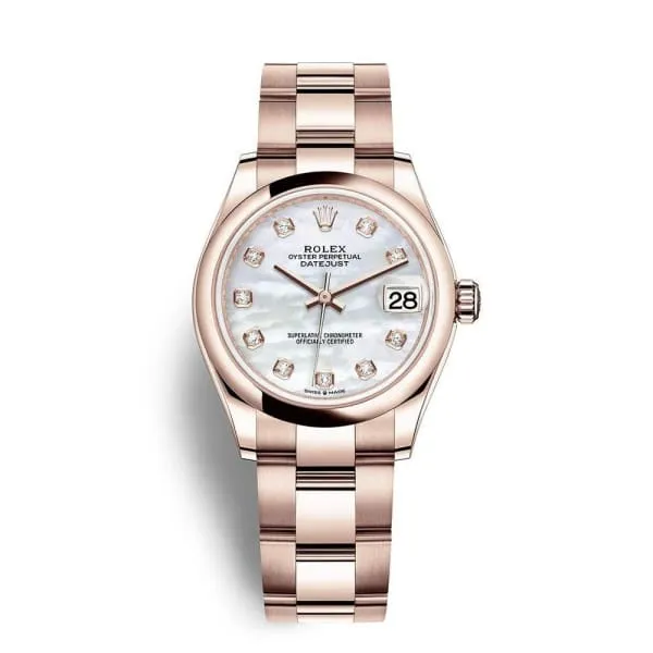 Rolex Datejust 31mm Ref 2782450013 White Mother of Pearl Diamond Dial 18K Rose Gold Oyster Bracelet Womens Watch Rolex Bracelets Rolex Datejust 31mm Ref 2782450013 White Mother of Pearl Diamond Dial 18K Rose Gold Oyster Bracelet Womens Watch Rolex Bracelets