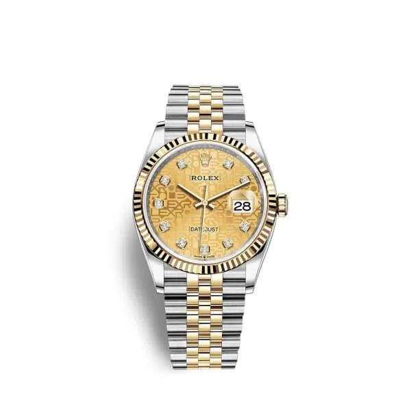 Rolex Datejust 36mm Ref 1262330033 Champagne Jubilee Diamond Dial Two Tone Stainless Steel 18K Yellow Gold Jubilee Bracelet Watch Rolex Bracelets Rolex Datejust 36mm Ref 1262330033 Champagne Jubilee Diamond Dial Two Tone Stainless Steel 18K Yellow Gold Jubilee Bracelet Watch Rolex Bracelets