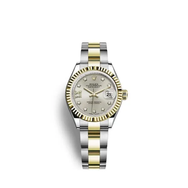 Rolex LadyDatejust 28mm Ref 2791730004 Silver Diamond Dial Two Tone Stainless Steel 18K Yellow Gold Oyster Bracelet Womens Watch Rolex Bracelets Rolex LadyDatejust 28mm Ref 2791730004 Silver Diamond Dial Two Tone Stainless Steel 18K Yellow Gold Oyster Bracelet Womens Watch Rolex Bracelets