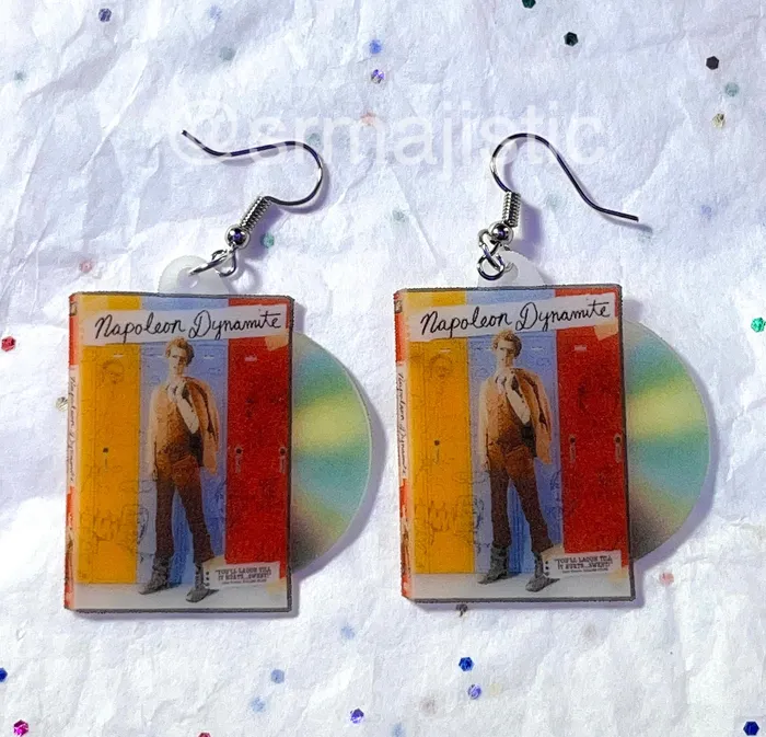 Sam Makes Things Napoleon Dynamite 2004 DVD 2D detailed Handmade Earrings Earrings Sam Makes Things Napoleon Dynamite 2004 DVD 2D detailed Handmade Earrings Earrings