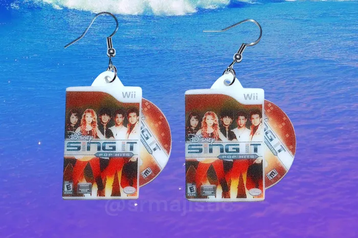 Sing It Pop Hits Wii Game 2D detailed Handmade Earrings Sam Makes Things Earrings Sing It Pop Hits Wii Game 2D detailed Handmade Earrings Sam Makes Things Earrings
