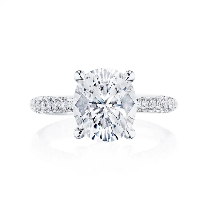 Tacori Rings Tacori Platinum Three Row Pave Semi Mount Diamond Ring