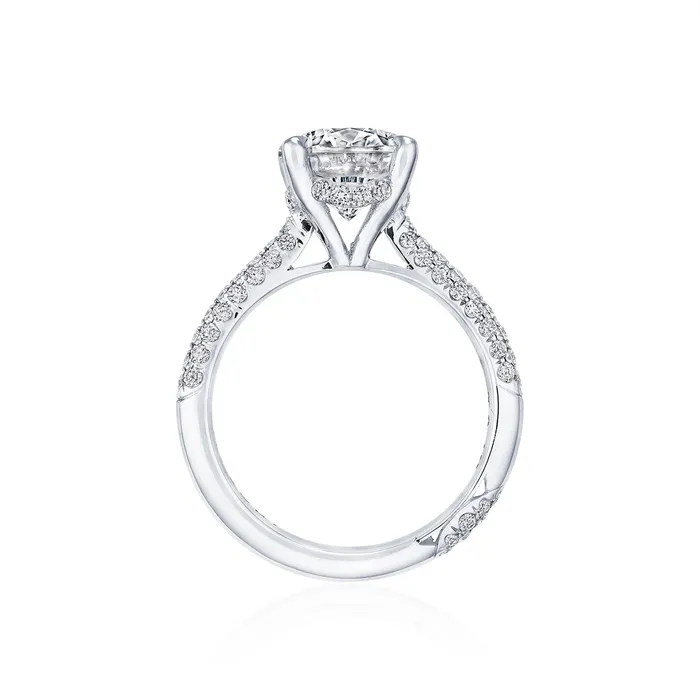 Tacori Rings Tacori Platinum Three Row Pave Semi Mount Diamond Ring