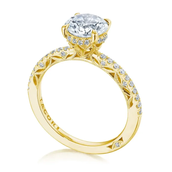 Tacori Tacori 18K Yellow Gold Dantela with Hidden Bloom Semi Mount Diamond Ring Rings Tacori Tacori 18K Yellow Gold Dantela with Hidden Bloom Semi Mount Diamond Ring Rings