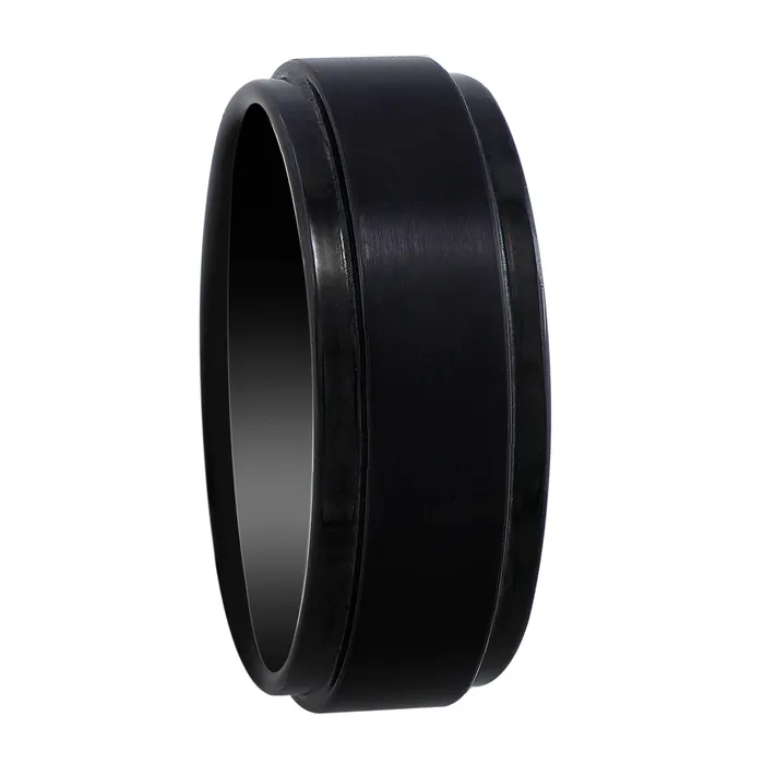 Triton Black Tungsten Carbide Band Rings