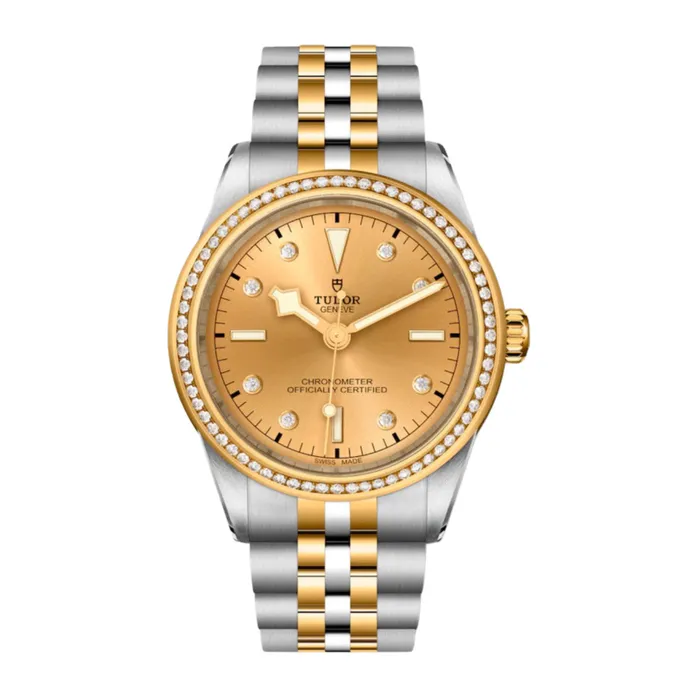 Tudor Black Bay 39mm Watch Ref M796730007 Champagne Diamond Index Dial 18K Yellow Gold Diamond Bezel Two Tone Stainless Steel and 18K Yellow Gold Bracelet Tudor Bracelets Tudor Black Bay 39mm Watch Ref M796730007 Champagne Diamond Index Dial 18K Yellow Gold Diamond Bezel Two Tone Stainless Steel and 18K Yellow Gold Bracelet Tudor Bracelets