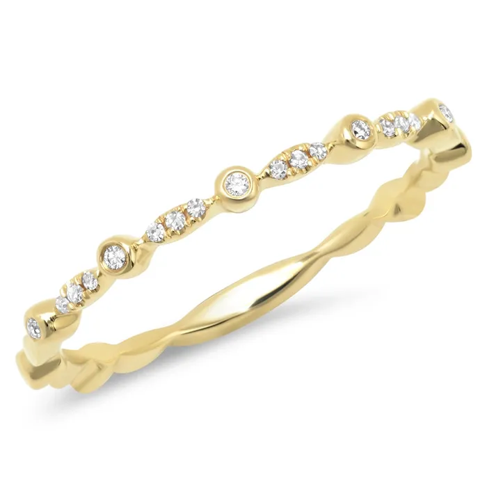 Wedding Bands Rings 14K Yellow Gold Diamond Band with Round and Marquise Design Wedding Bands Rings 14K Yellow Gold Diamond Band with Round and Marquise Design