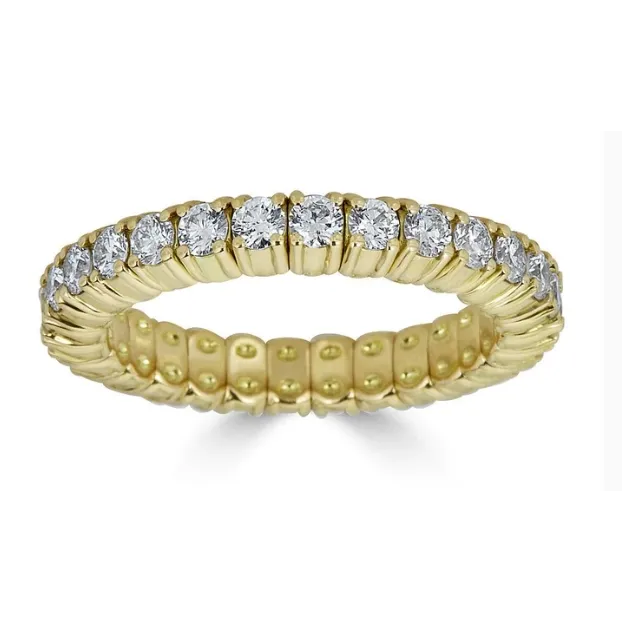 Zydo Zydo 18K Yellow Gold Diamond Stretch Eternity Band Rings