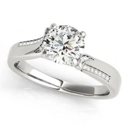 125 Carats Natural Earth Mined Diamond White Gold Engagement Ring Solitaire With Accents GB Rings
