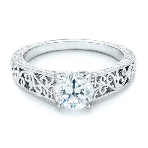 150 Ct Round Cut Solitaire Natural Earth Mined Diamond Antique Style Ring GB Rings 150 Ct Round Cut Solitaire Natural Earth Mined Diamond Antique Style Ring GB Rings
