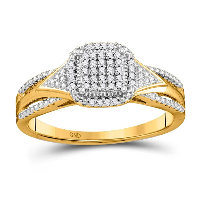 10Kt Yellow Gold Round Diamond Cluster Bridal Engagement Ring 110 Cttw S7 GND Rings 10Kt Yellow Gold Round Diamond Cluster Bridal Engagement Ring 110 Cttw S7 GND Rings