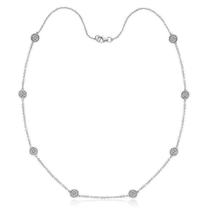 14K Gold Natural Earth Mined Diamond Chain Necklace GB Necklaces