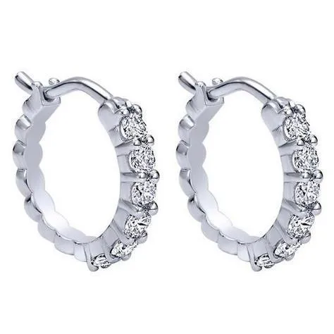 24 Ct Round Cut Natural Earth Mined Diamond Hoop Earrings 14K White Gold GB Earrings 24 Ct Round Cut Natural Earth Mined Diamond Hoop Earrings 14K White Gold GB Earrings