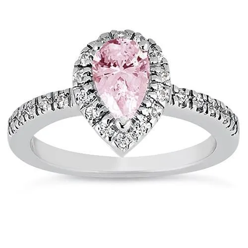 246 Ct Pink Pear Halo Gemstone Wedding Anniversary Ring Gold 14K GB Rings 246 Ct Pink Pear Halo Gemstone Wedding Anniversary Ring Gold 14K GB Rings